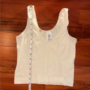 Bundle Women's White and Mustard Ribbed Tops